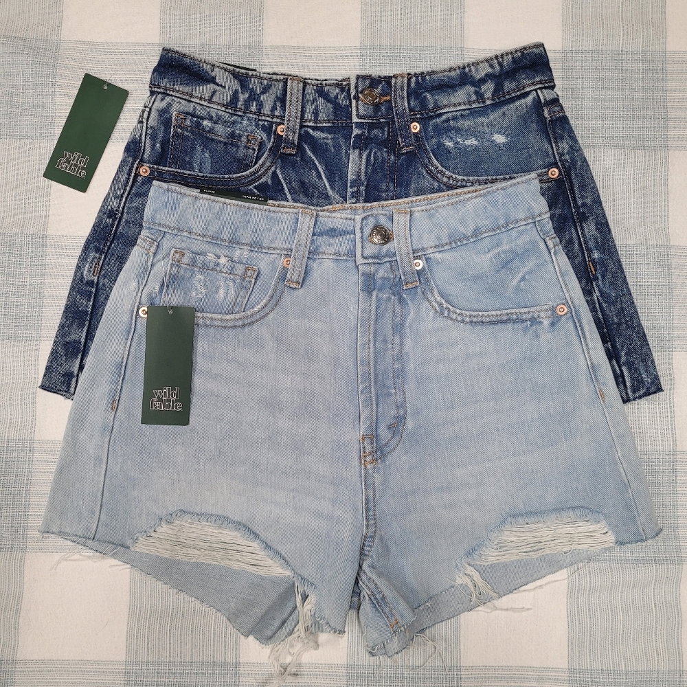 NWT Set of 2 Women Highest Rise Cutoff Shorts from Wild Fable